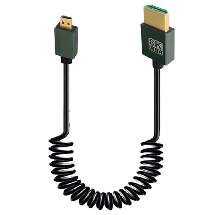 

Кабель HDMI 2.1 8K 60 Гц, пружинный, длина 0,5 м Micro HDMI To HDMI Straight