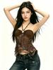 #Sommer neues Spice Girl Stil unregelmäßiges Spleiß-Hals-Westen-Oberteil für Damen, schlankes Einteiler-Top mit Brustpolster
