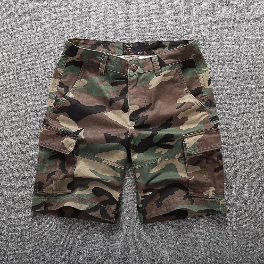 Shorts, Herr sommar casual kamouflage, Herrshorts, Amerikanskt workwear, Femficksbyxor, Bekväma att bära utomhus, Trendiga ungdomsbyxor