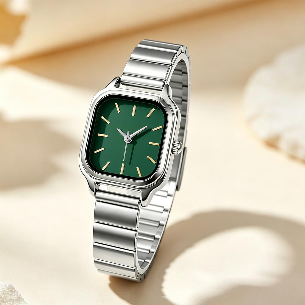 Vintage Square Quartz Watch for Women Band Minimalist Ladies Wristwatches