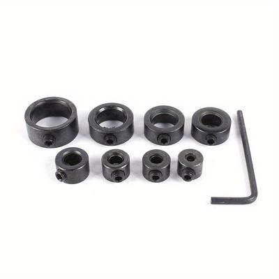 9pcs Drill Bit Positioner Set - Small Wrench, Depth Stop Ring & Drill Bit Limiter (3-16mm) for Woodworking