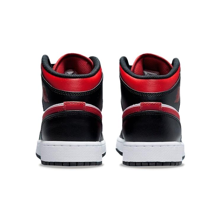 (GS) Air Jordan 1 Mid 'Black Fire Red' Kids' 554725-079