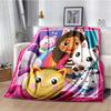 G-Gabby's Dollhouses Coperta Plaid in Flanella per Bambini Cartoni Animati Morbida Calda Copriletto Copridivano per Camera da Letto Viaggio Campeggio Regalo per le Feste