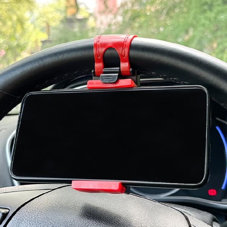 Car Steering Wheel Mobile Holder Car Steering Wheel Phone Clip 105mm for Frequent Drivers Requiring Hands Frees Operate
