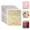 6 Sheets Craft Letter Stickers, 1080 PCS Glitter Script Alphabet A-Z Vinyl Self Adhesive For Gift Wrapping, Party Cards, Wedding