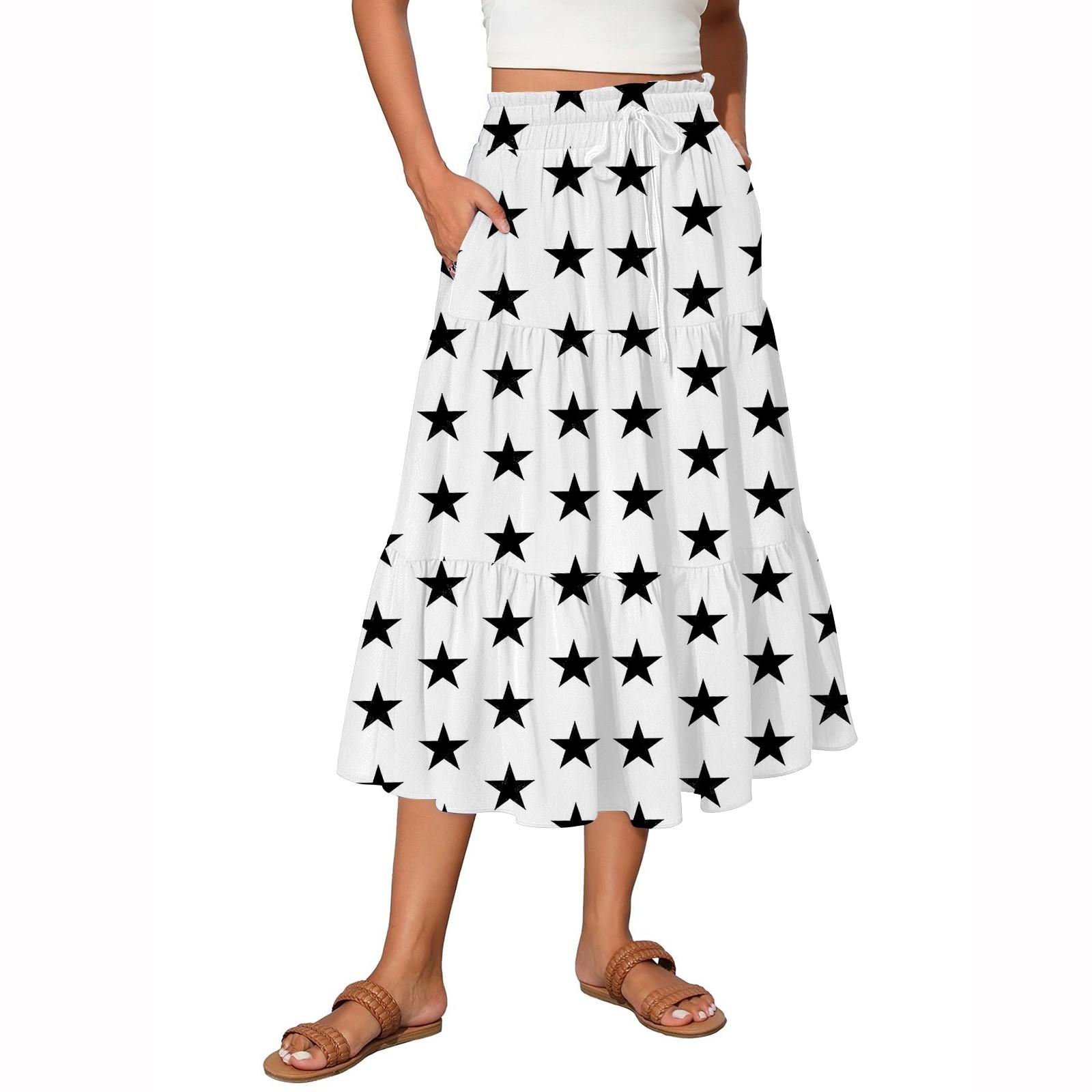 

Женская винтажная градиентная струящаяся расклешенная юбка-макси с оборками XL белый