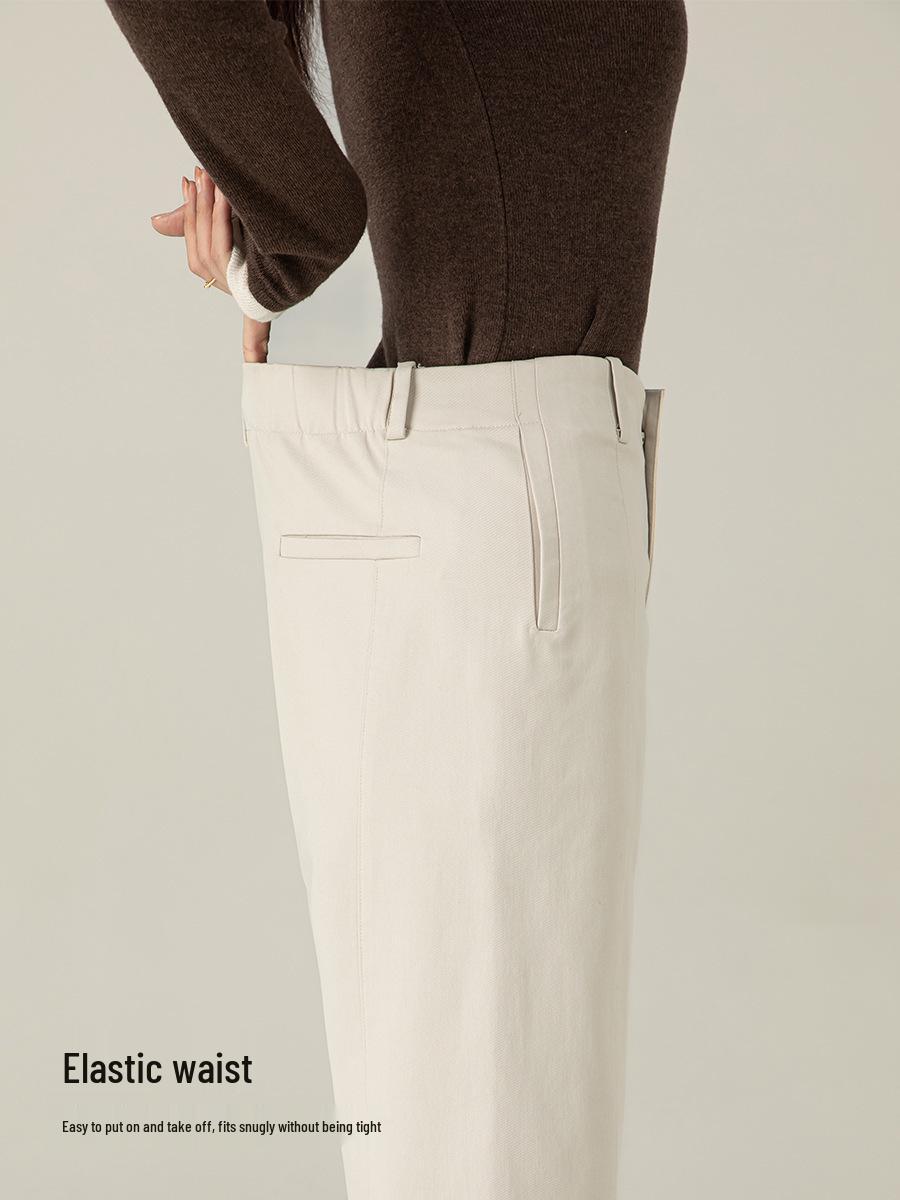 Guang Mei Women s Light Gray High Waist Harem Pants - Tencel Cotton, Nine-Point Length, Spring/Autumn 2026 Collection 33
