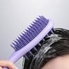 1PC Long Handle Double-sided Shampoo Brush Silicone with Handle Shampoo Comb Wet and Dry Shampoo Massage Brush