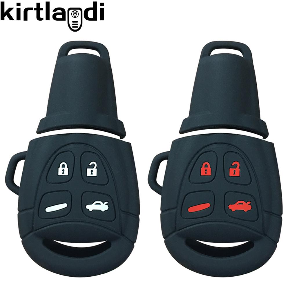 

Silicone Remote Case Key Cover for Saab 9-3 9-3X 9-5 for Cadillac BLS 4 Button Keychain Holder Auto Accessories Keyless