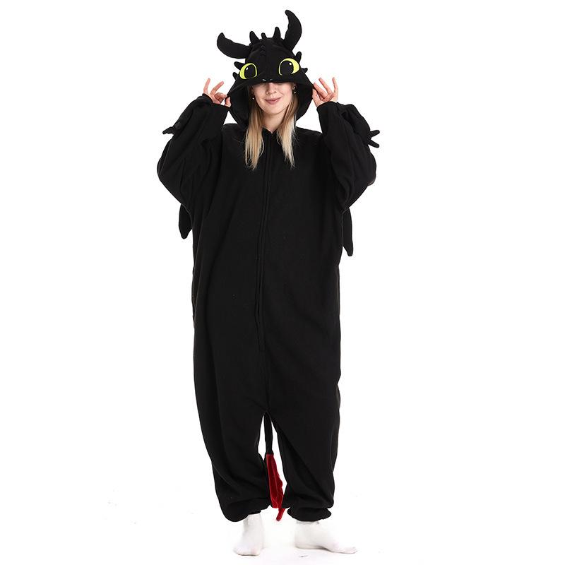 Pyjama Cartoon One-Piece Halloween Dragon Volant Vêtements de Performance Modèles Couple Vêtements d'Intérieur