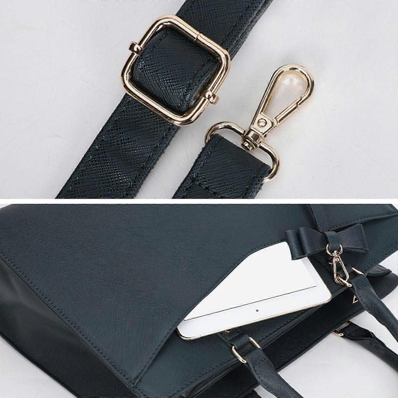 Elegant Laptop Carrying Bag for Women Professional PU Leather Shoulder Crossbody Purse Spacious Business Work Bag  Dark green