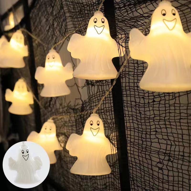 LED Halloween Decorative String Lights: Pumpkin, Ghost, Eye & Skull Battery Lights