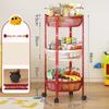 Folding 3-Tier Movable Kitchen Storage Cart
