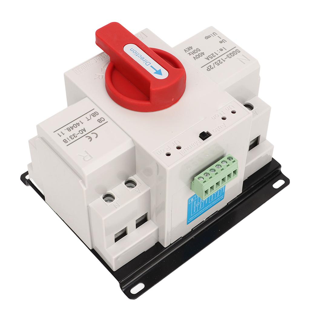 Dual Power Automatic Transfer Switch Red Handle 125A Generator Changeover Switch for Industry 400V