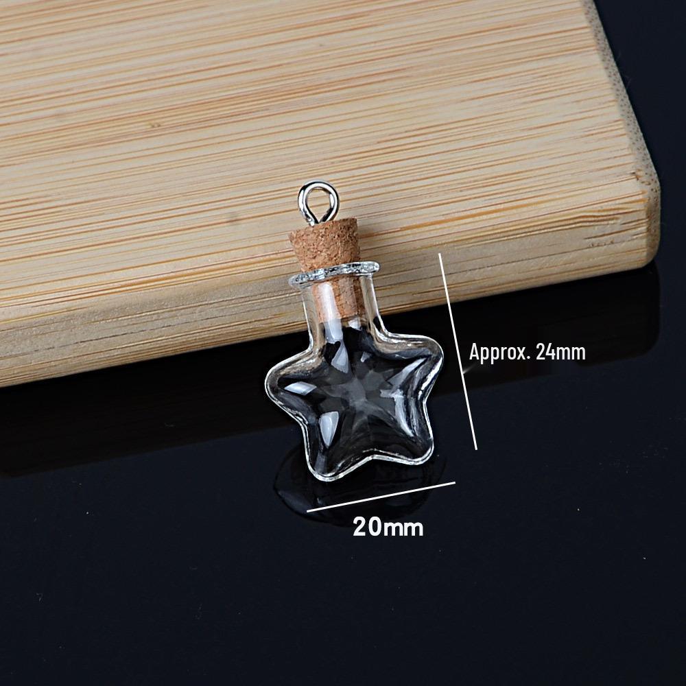 Mini Special-Shaped Glass Wishing Bottle Pendant with Cork for DIY
