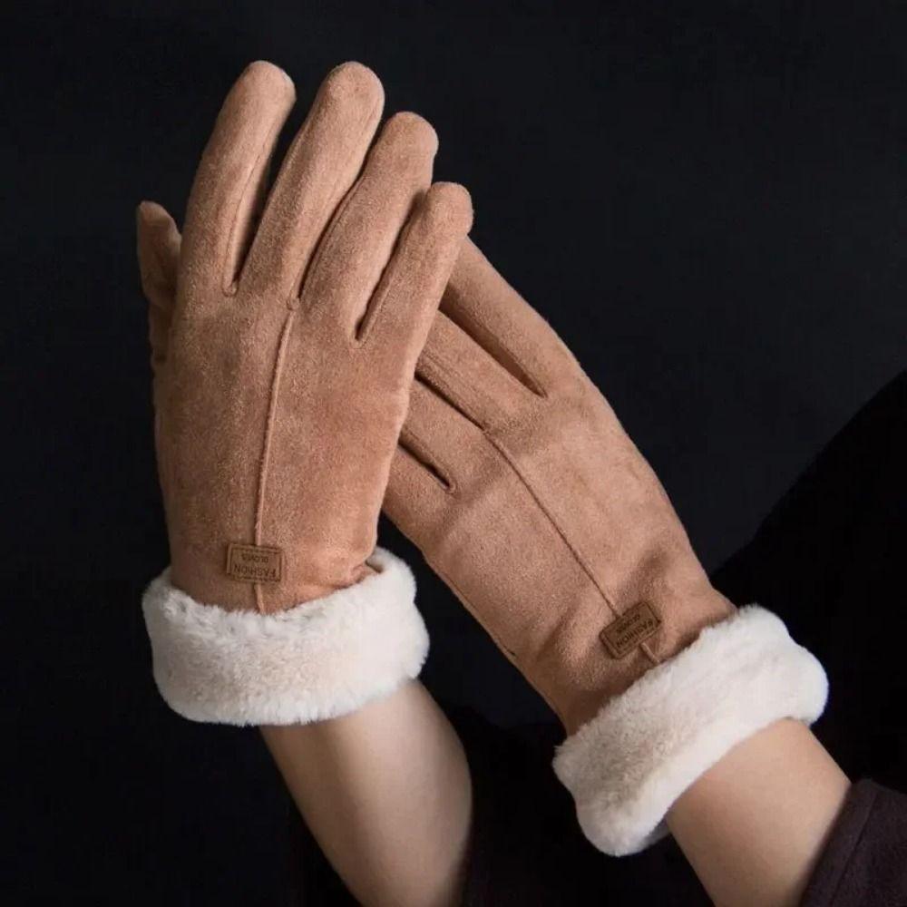 Furry Full Finger Mittens Windproof Winter Thermal Gloves Widely Used Warm Cycling Gloves  Riding