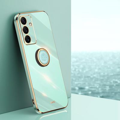 XINLI Etui na Samsunga Galaxy S24 FE z pierścieniem/podstawką, galwanizowane TPU, pokrowiec na telefon