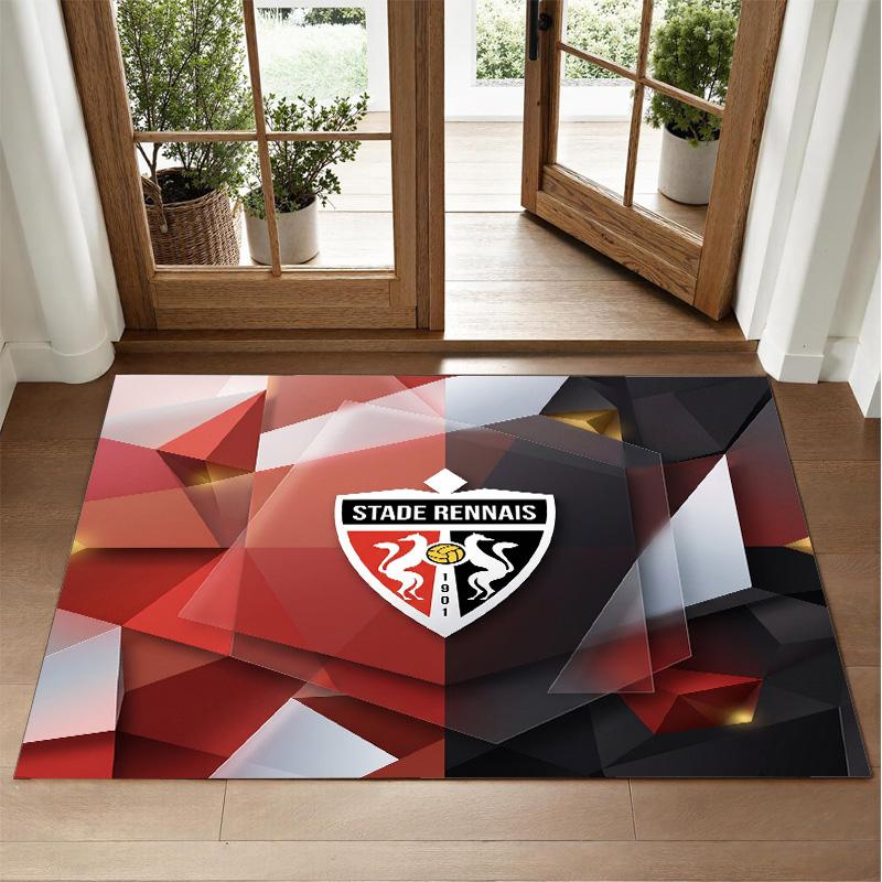 Stade Rennais FC Design Crystal Velvet Rug Soft Decorative Mat for Bedroom Entrance