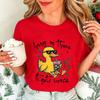 Hang in There It Gets Worse Graphic Women T Shirt Sarcastic Duck Funny Mental Health Graphic Streetwear Ladies Basic Tee Tops