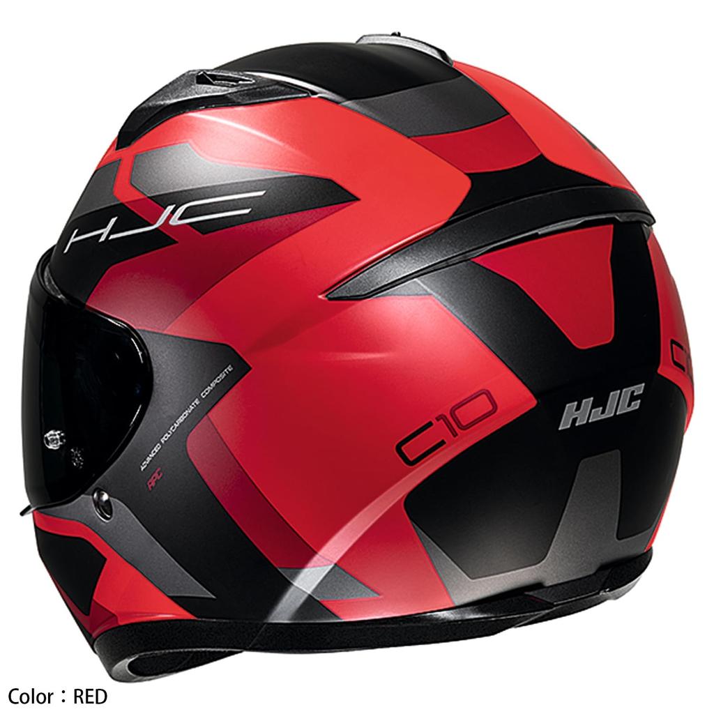 HJC HELMETS Motorcycle Helmet, Full Face, Ventilated, Internally Detachable, C10 Tint, HJH233, Black/Red/Blue, Size L (58-59cm)