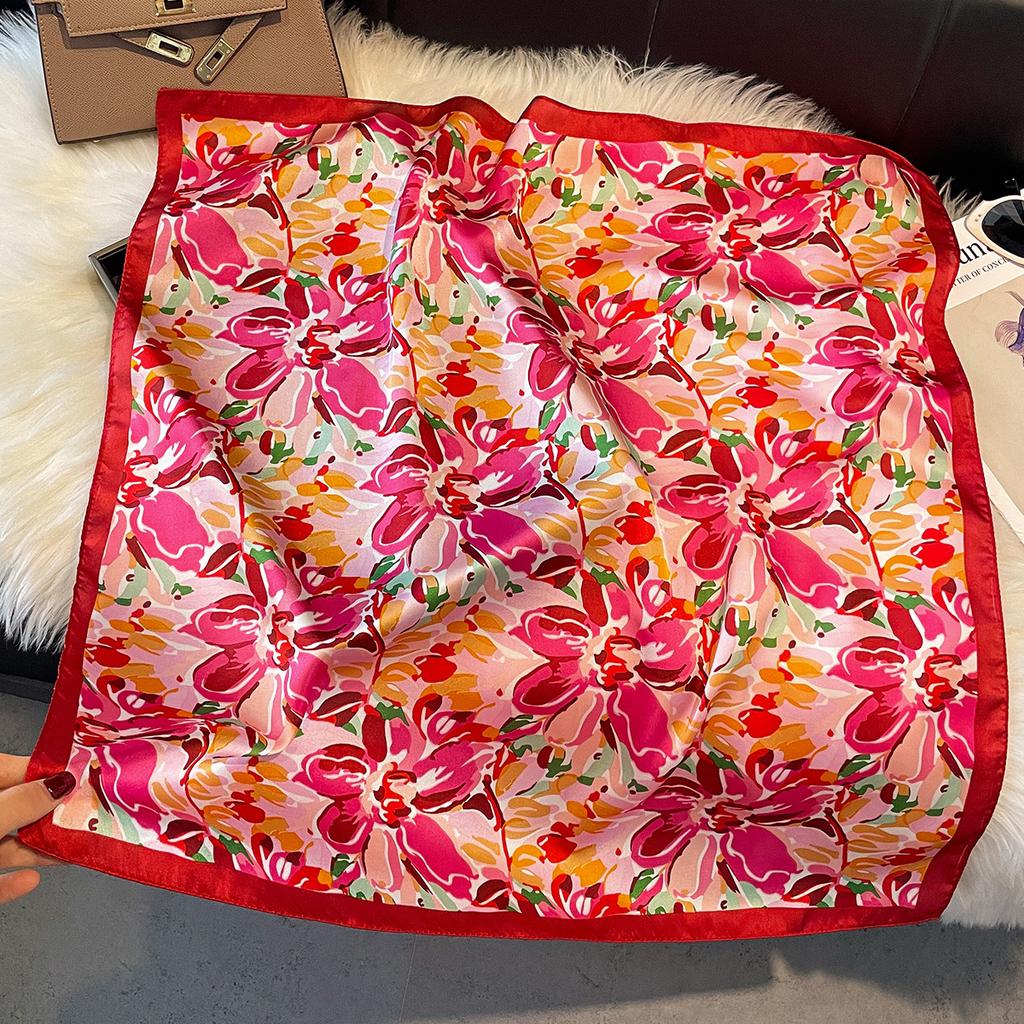 Light Luxury High-End Imitation Silk Scarf Summer Classic Silk Chinese Scarf Shawl Scarf Women'S