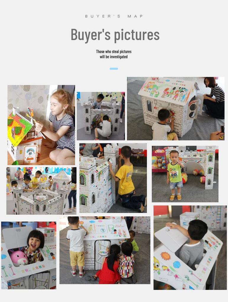 DIY Cardboard House Model: Early Education Puzzle & Painting Toy for Kids