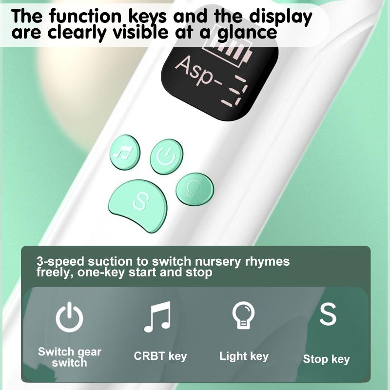 Nasal Aspirator Baby Nasal Aspirator for Babes Music&Light Soothing Function USB Adjustable Nose Sucker Runny Nose Cleaner