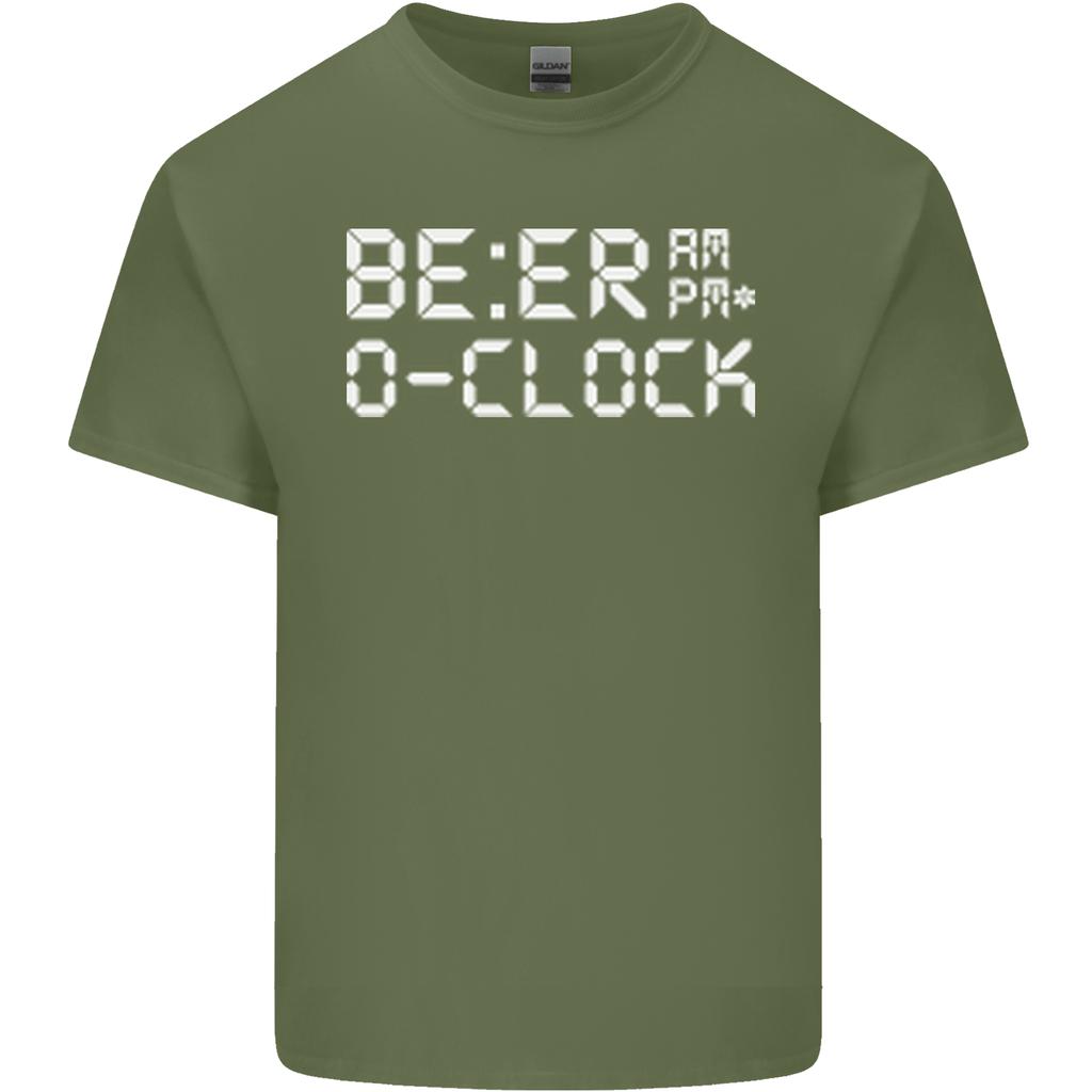 Beer OClock Funny Alcohol Drunk Humour Unisexs Light Cotton TShirt