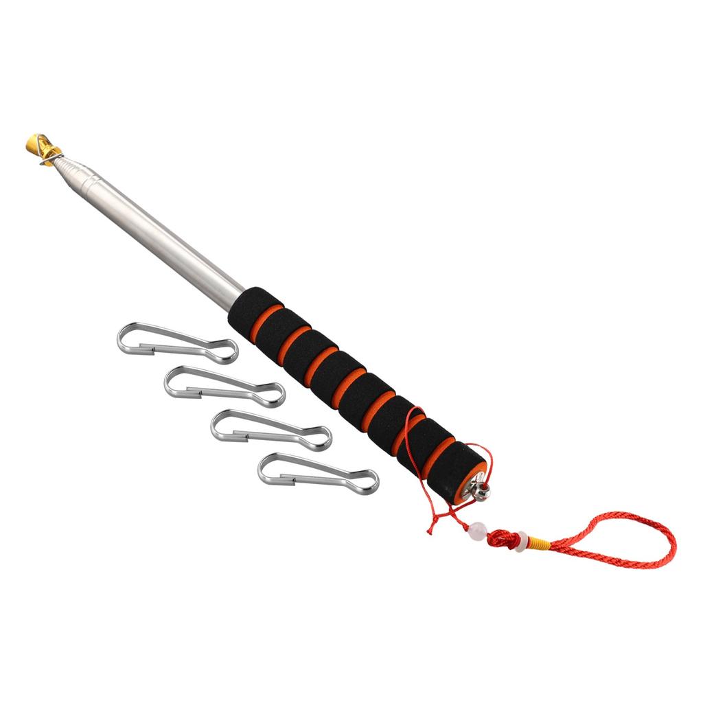 3 Meters Telescopic Handheld Flagpole With 4 Clips Handheld Flag Pole Tour Guide Flagpole Teachers Pointer Telescopic Flag Pole