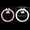5pcs Diamond Bow Bell Car Start Button Decoration Rhinestone Circle One Click Start Button Engine Start Stop Switch Button Cover