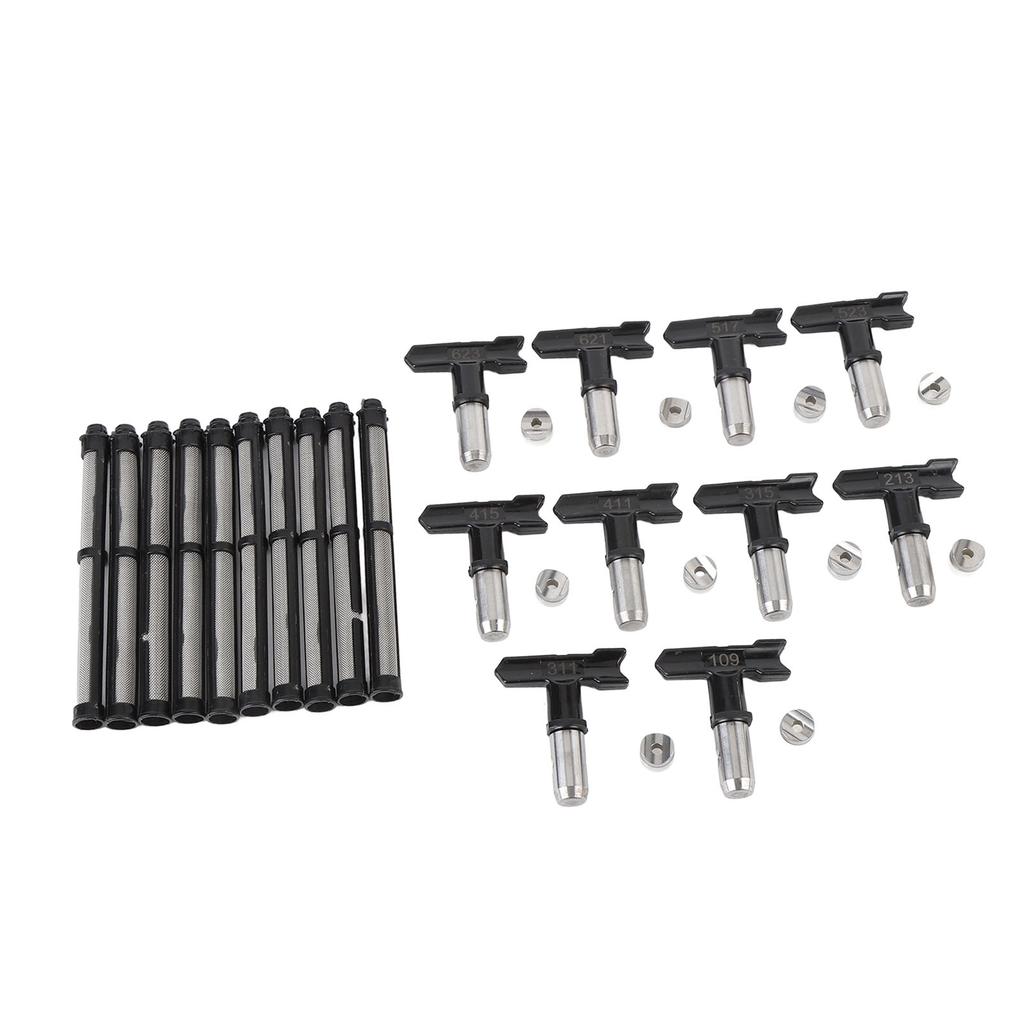 10 Sets Spray Tips Filters and Accessories Airless Sprayer Replacement Nozzle Tip 109 213 311 315