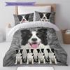 Beagle Border Collie Pattern Bedding Quilt Set Quilt Cover Pillowcase Home Decoration Gift (1 * duvet cover + 2 * pillowcase, without core)