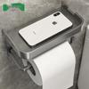 Punch-Free Bathroom Tissue Holder with Storage Shelf
