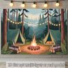 2D Nursery Room Background Cloth Cartoon Campfire Tent Banner for Decor