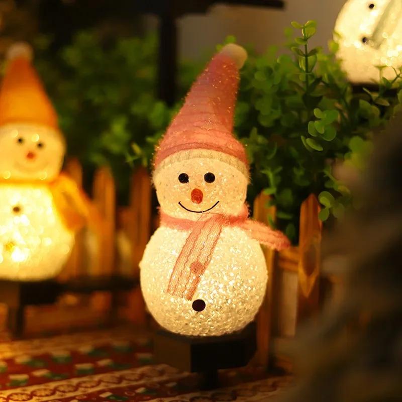 Christmas Snowman Ground Mounted Solar Outdoor Waterproof Lawn Light Courtyard Festive Atmosphere Decoration Warm Night Light