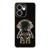 For Oppo Reno13 F 4G/5G Case Electroplating Soft TPU Phone Cover with Astronaut Hidden Kickstand