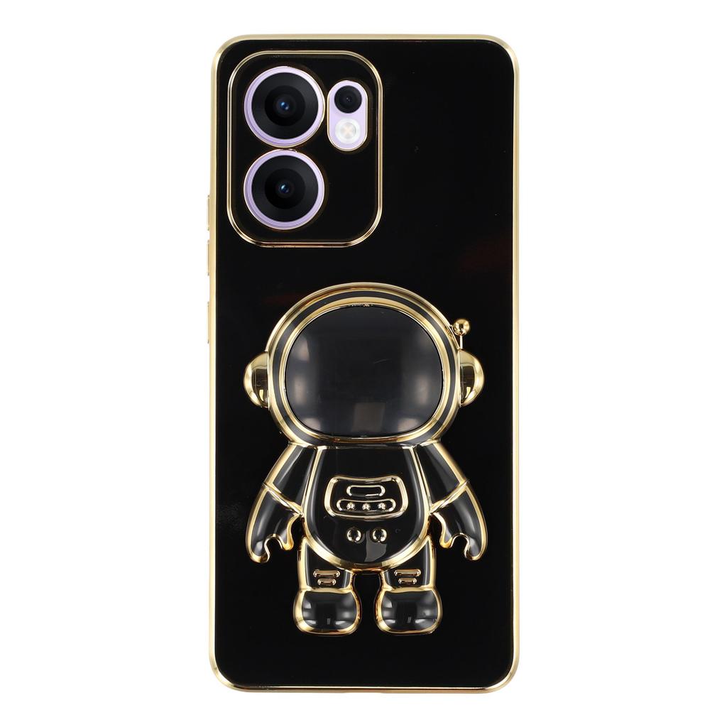 For Oppo Reno13 F 4G/5G Case Electroplating Soft TPU Phone Cover with Astronaut Hidden Kickstand
