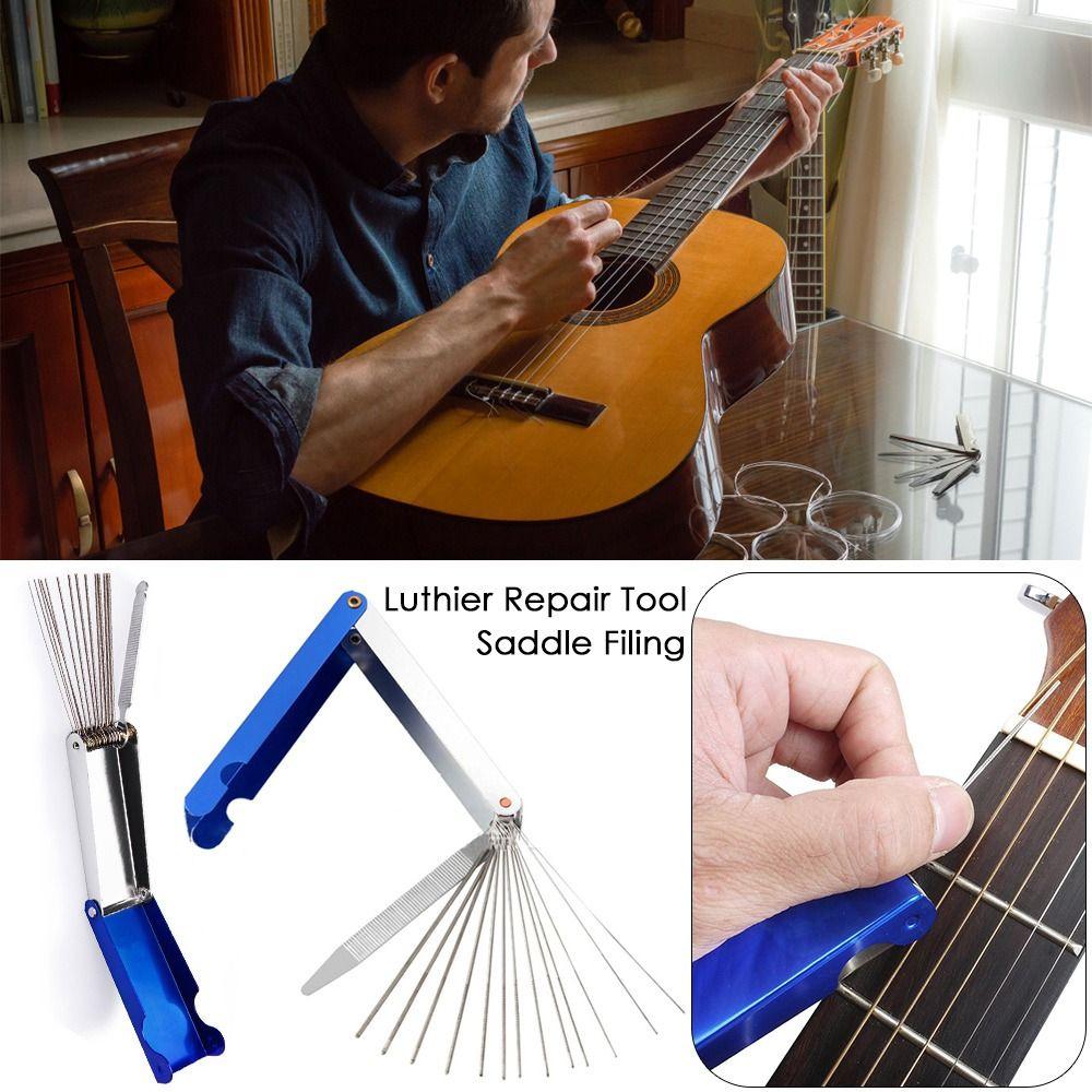 Instruments Fret Crowning Slot Grinder Luthier Repair Tool Guitar Nut Files Set Slotting File Kits