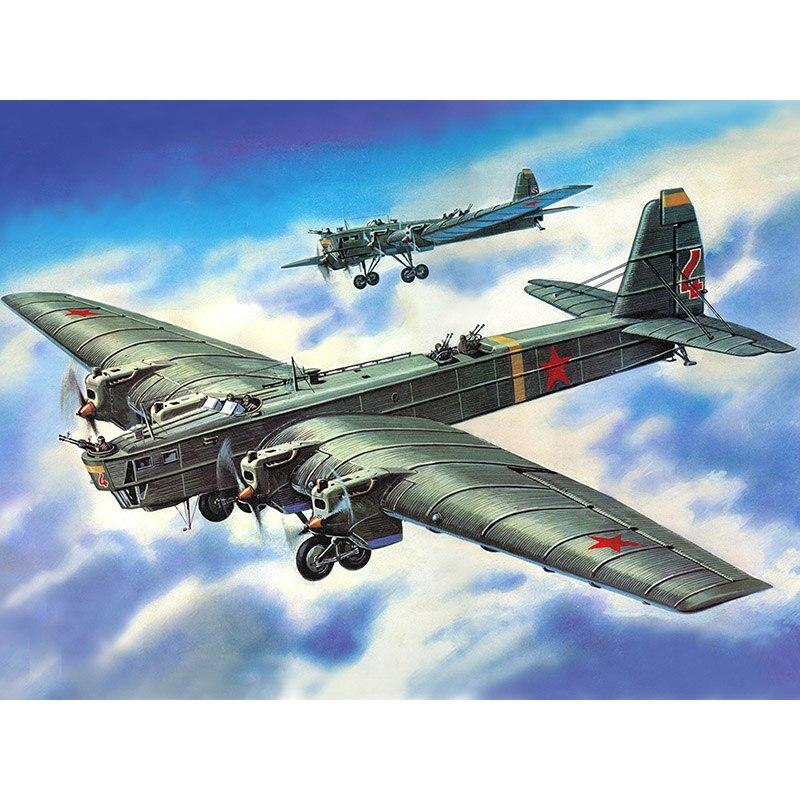 Ny 5D gör-det-själv-diamantmålning Flygplan Diamantbroderi Fighter Cross Stitch Full Rund Borr Hantverk Konst Heminredning Present