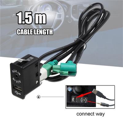 Comutator Aux USB + Adaptor cablu pentru BMW E60 E61 E63 E64 E87 E90 E70 F25 F01 F02 F03 F04 F12 F13