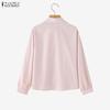 ZANZEA Women Turn Down Collar Long Sleeve Casual Floral Blouse