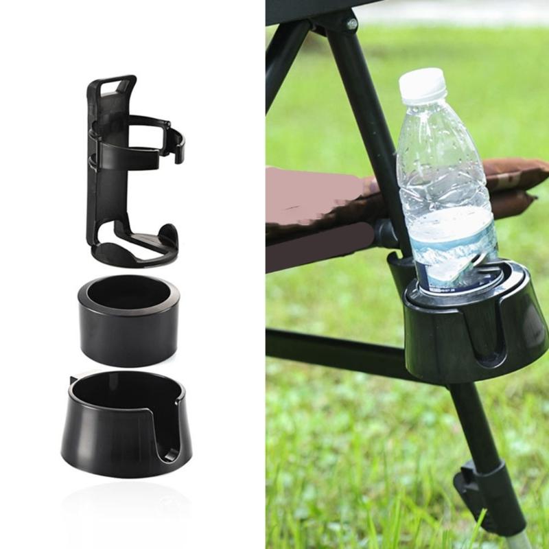 Fishing Chair Water Bottle Cage Universal Outdoor Chair Beverage Drink Holder Attachment 360 Degree Rotating Cup Support