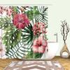 Watercolor Tropical Leaves Shower Curtain Waterproof Mildew Resistant Polyester Fabric With 12 Hooks Easy Installation For Bathr