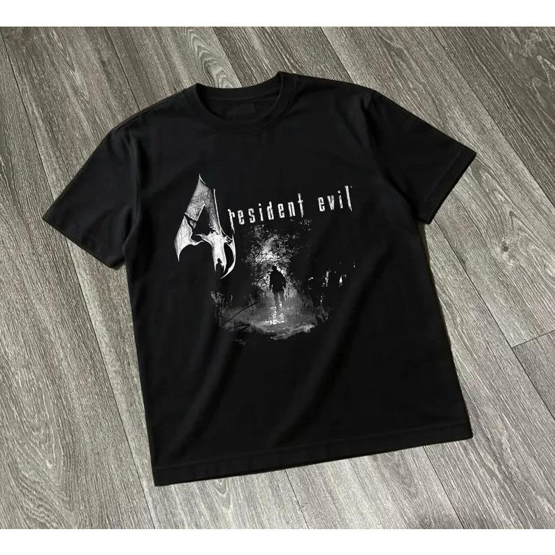 

2026 New Fashion Resident Evil Graphic T Shirt Vintage Oversized T-shirt Cotton Short Sleeve Soft T Shirt for Men Women Clothing XXXL