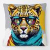 European Art Leopard Hipster Funky Animal Portrait Poster Cushion Covers Pillow Case For Sofa