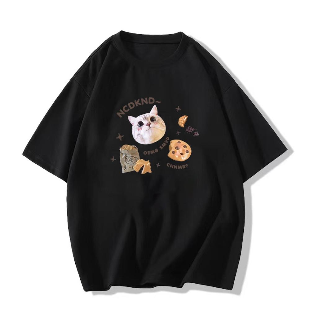 Y2k Casual Tops Female Clothes Girls Korean Fashion Blouse Kawaii Harajuku Streetwear Pet Dogs Cats Graphic Tees Women's T-shirt