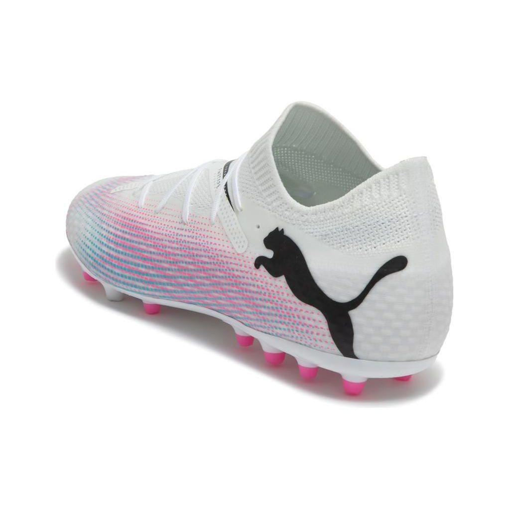 Puma Future 7 Ultimate 7 Pro Round Toe Lace-Up MG Soccer Shoes Men Soccer Shoes White Pink Black 107709-01