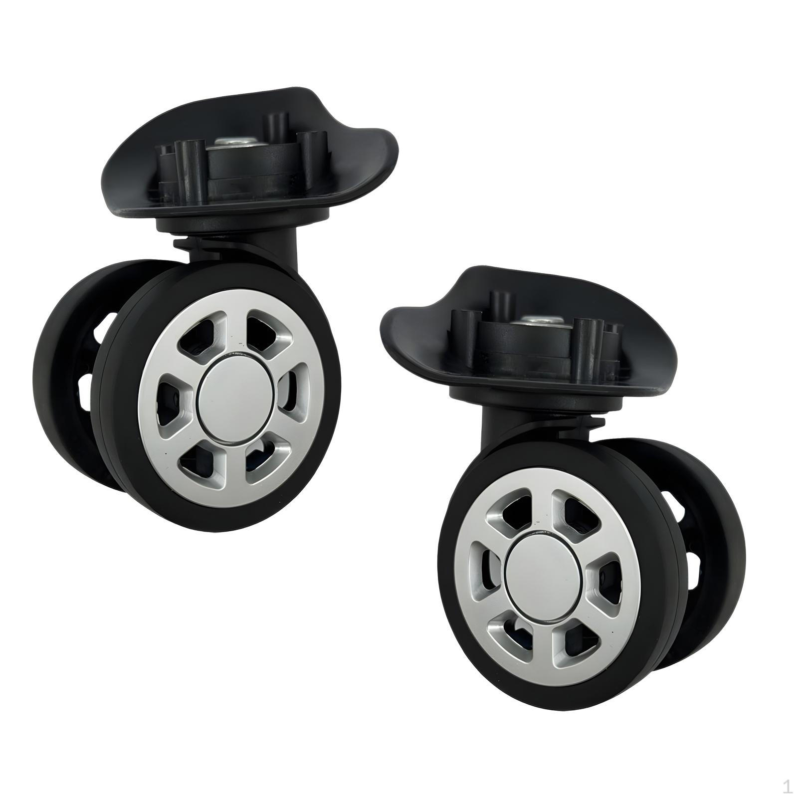 

2Pcs Luggage Suitcase Wheels Replace Parts Impact Resistant Strong Bearing Capacity Black Travel