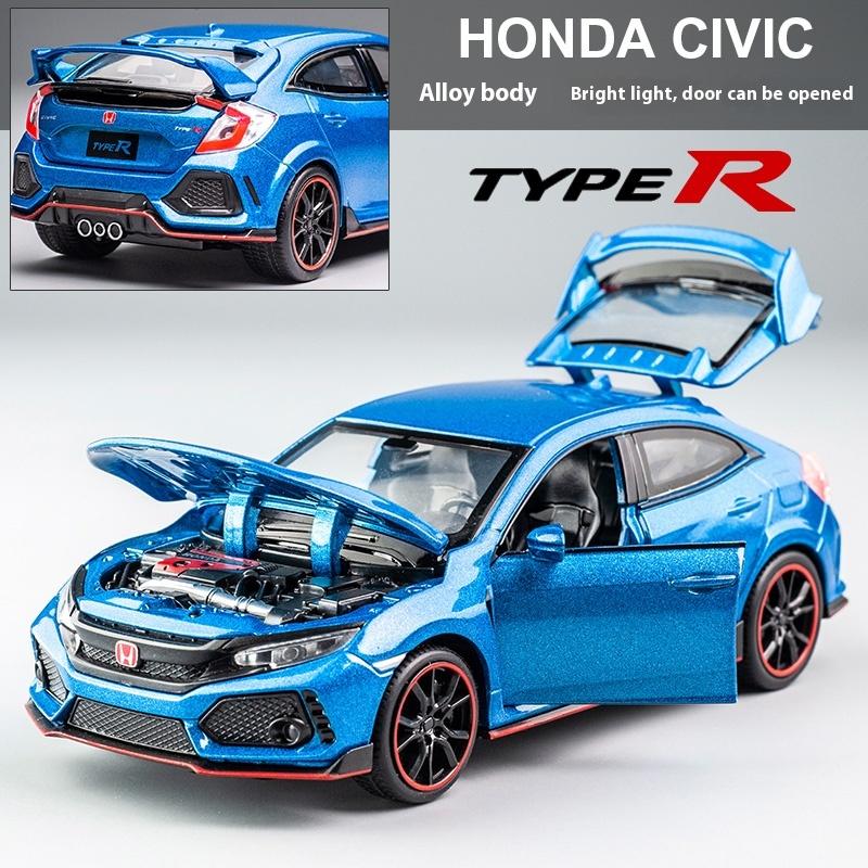 1:32 Honda Civic Type-R Alloy Sports Car Diecast Metal Model Car Central Control Ornaments Miniature Car Model Kids Toys Present