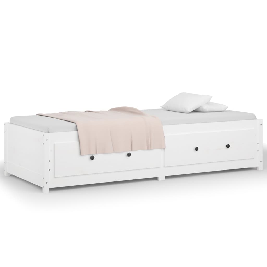 Daybed without Mattress White 80 x 200 cm Solid Pine Wood
